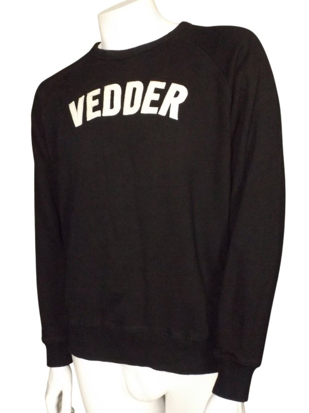 EDDIE VEDDER Sweatshirt, L, Black, Cloth lettering "Vedder", EV, 2 sides, Cotton - Picture 4 of 11